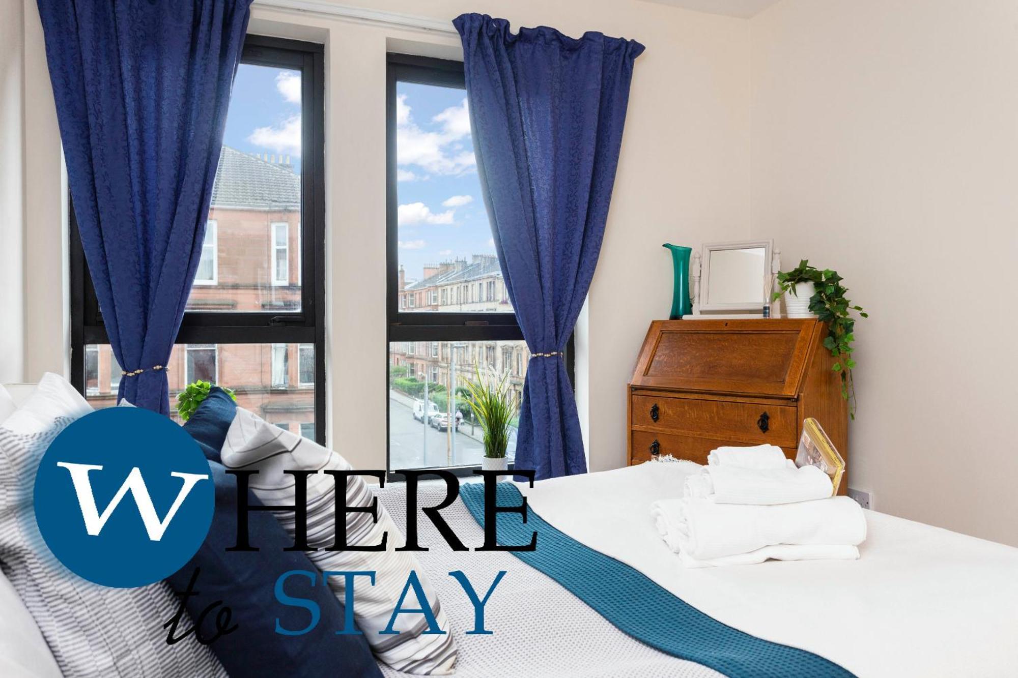 Bright 1 Bedroom Apartment-Private Parking Glasgow Exterior photo